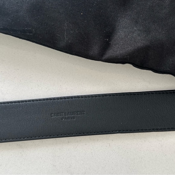 Saint Laurent Black Leather Belt with Gold YSL Hardware - Picture 3 of 4